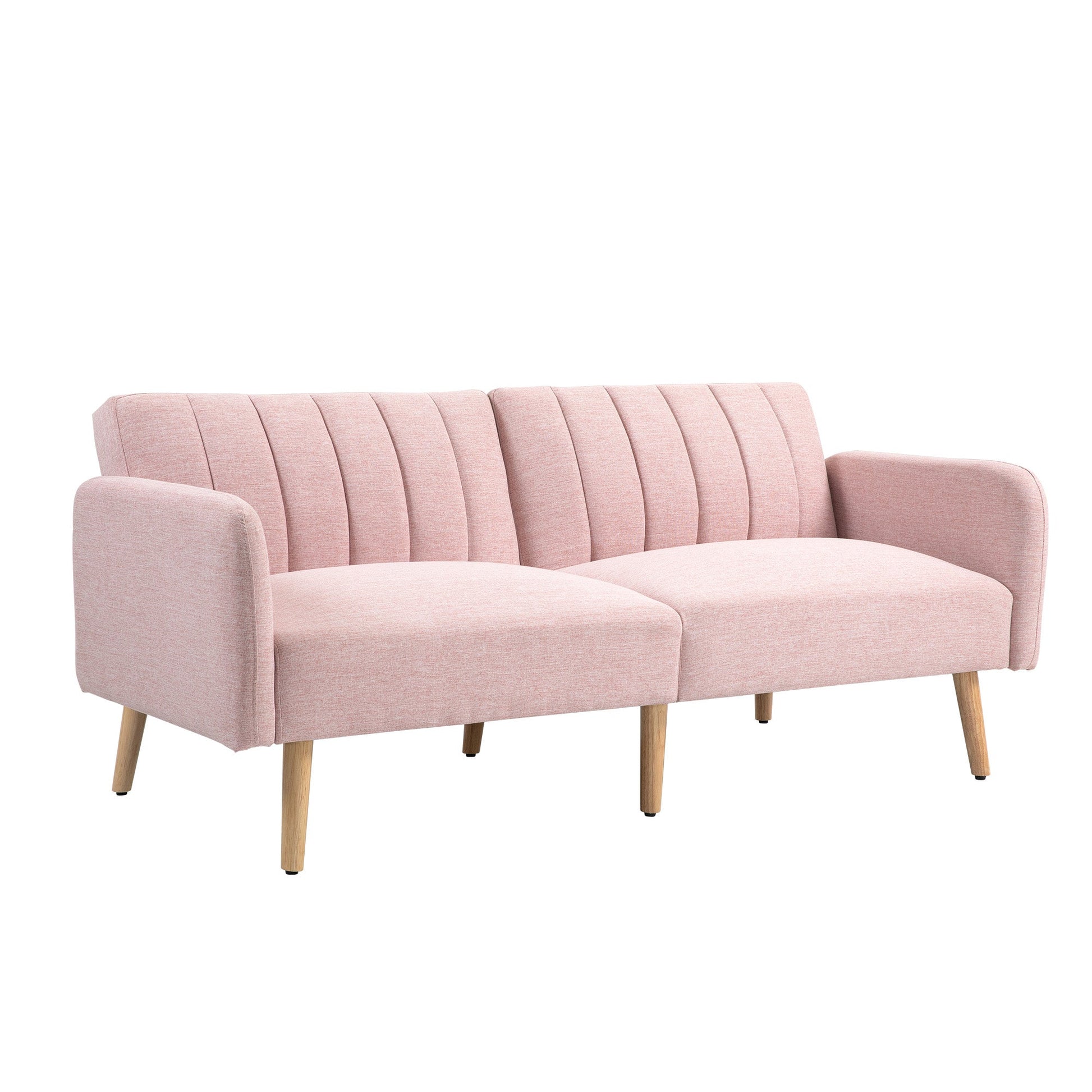 Sofá Cama de 2 Lugares com Encosto Ajustável - Rosa - Design Escandinavo - A minha loja