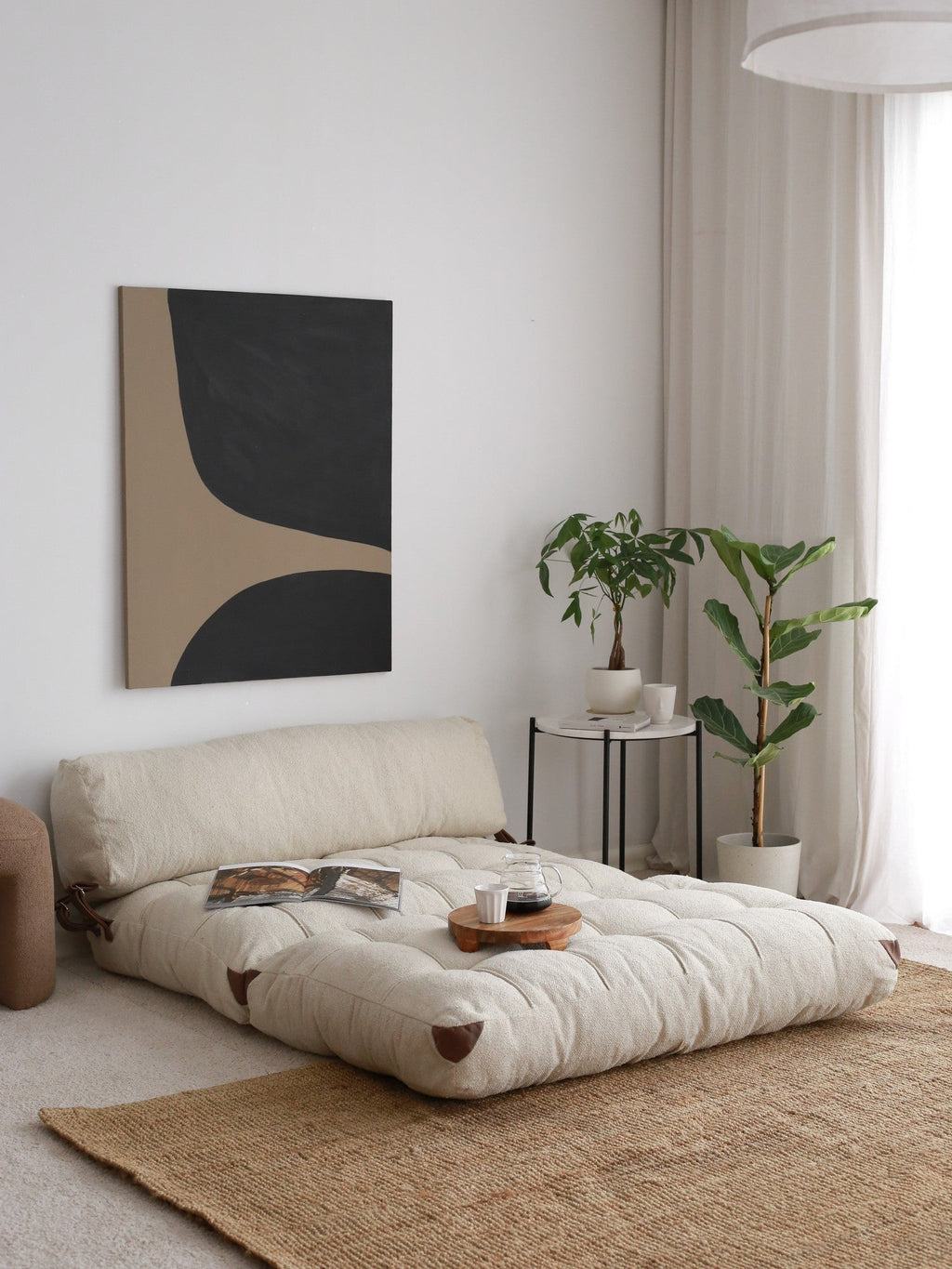 Sofá - Cama de 2 Lugares Fold Teddy – Creme (120 cm) | Conforto, Estilo e Versatilidade - A minha loja