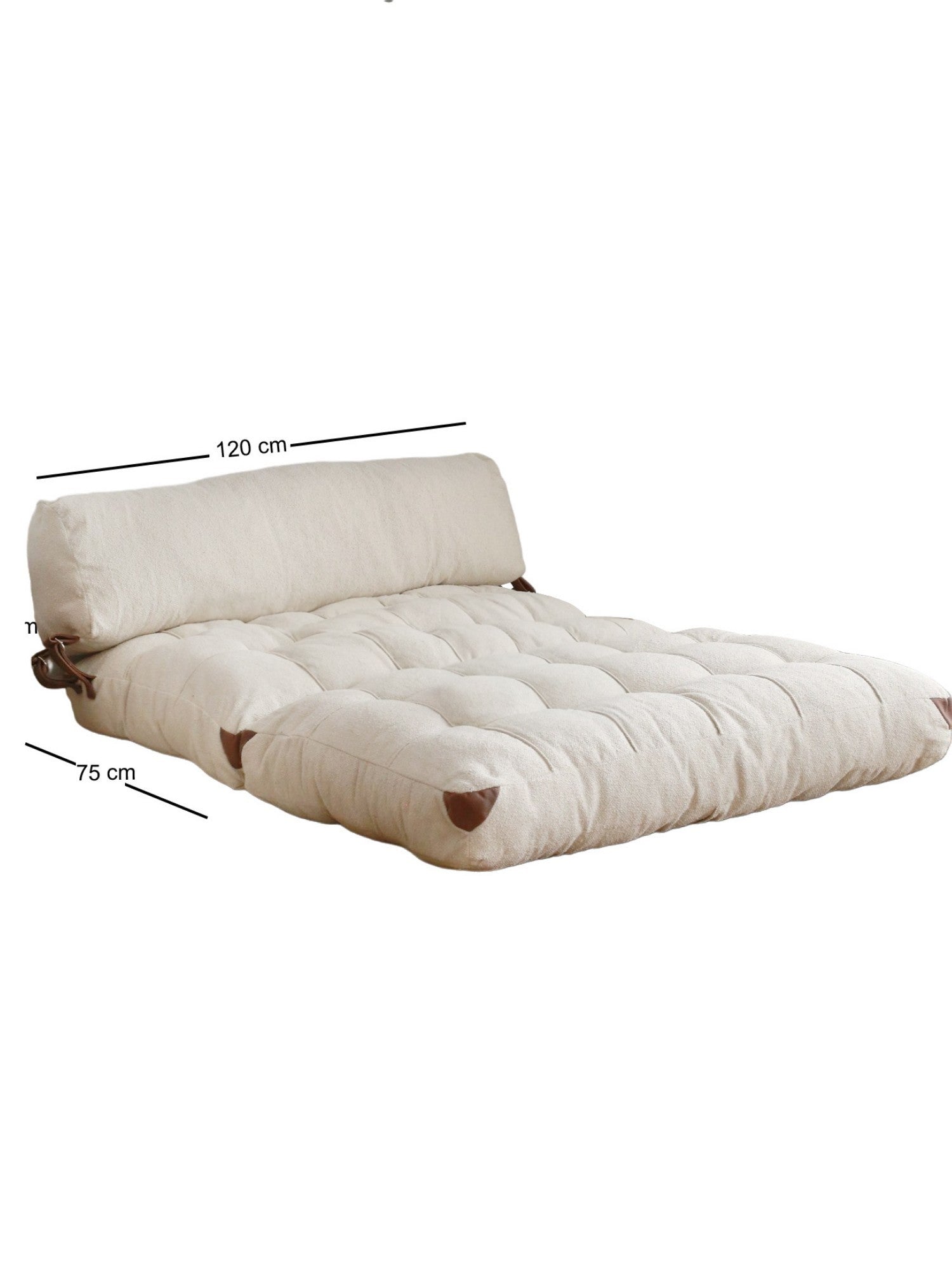 Sofá - Cama de 2 Lugares Fold Teddy – Creme (120 cm) | Conforto, Estilo e Versatilidade - A minha loja