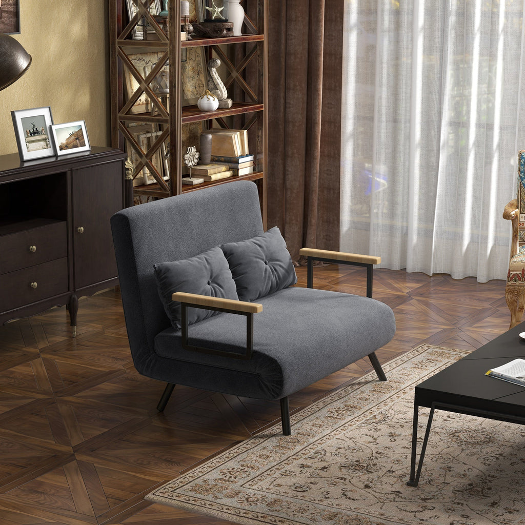 Sofá Cama "Luna" – 102x73x81 cm – Cinza - A minha loja