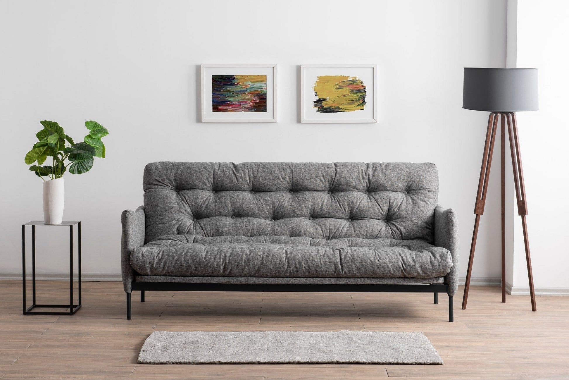 Sofá Cama "Renge" com Encosto Ajustável – Cinzento Claro - 3 Lugares – Design Moderno - A minha loja