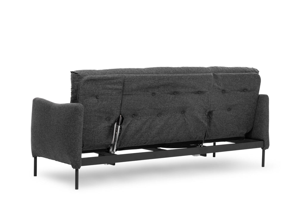 Sofá Cama "Renge" com Encosto Ajustável – Cinzento Escuro - 3 Lugares – Design Moderno - A minha loja