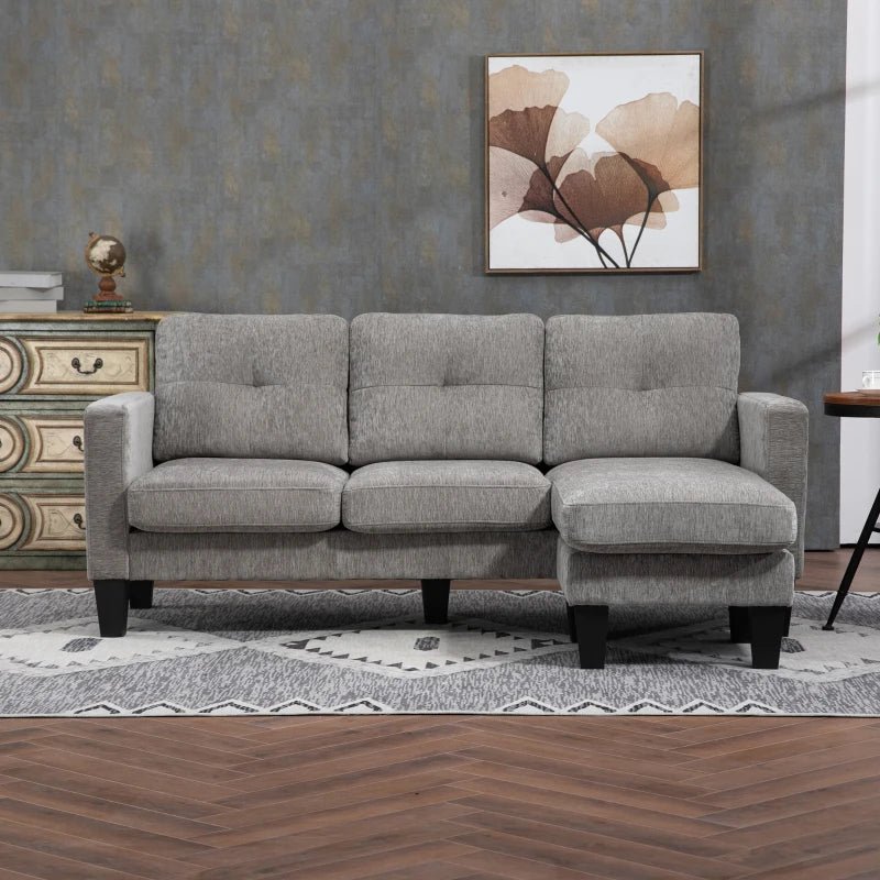 Sofá Chaise Longue "Coimbra" - 186x130x84 cm - Marrom Degradê - Estofado em Poliéster com Pés de Madeira - A minha loja