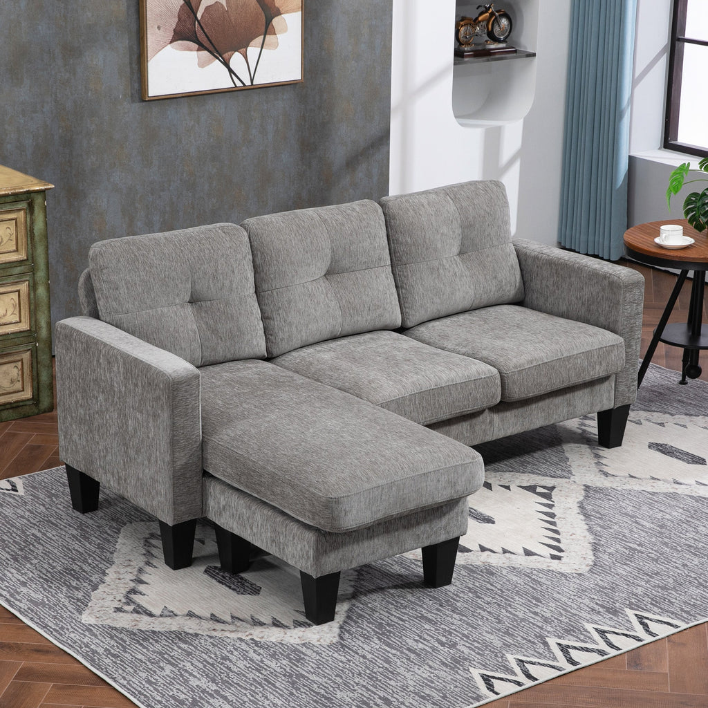 Sofá Chaise Longue "Coimbra" - 186x130x84 cm - Marrom Degradê - Estofado em Poliéster com Pés de Madeira - A minha loja