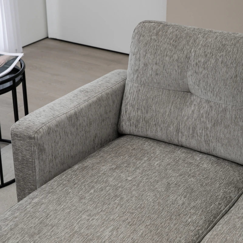 Sofá Chaise Longue "Coimbra" - 186x130x84 cm - Marrom Degradê - Estofado em Poliéster com Pés de Madeira - A minha loja