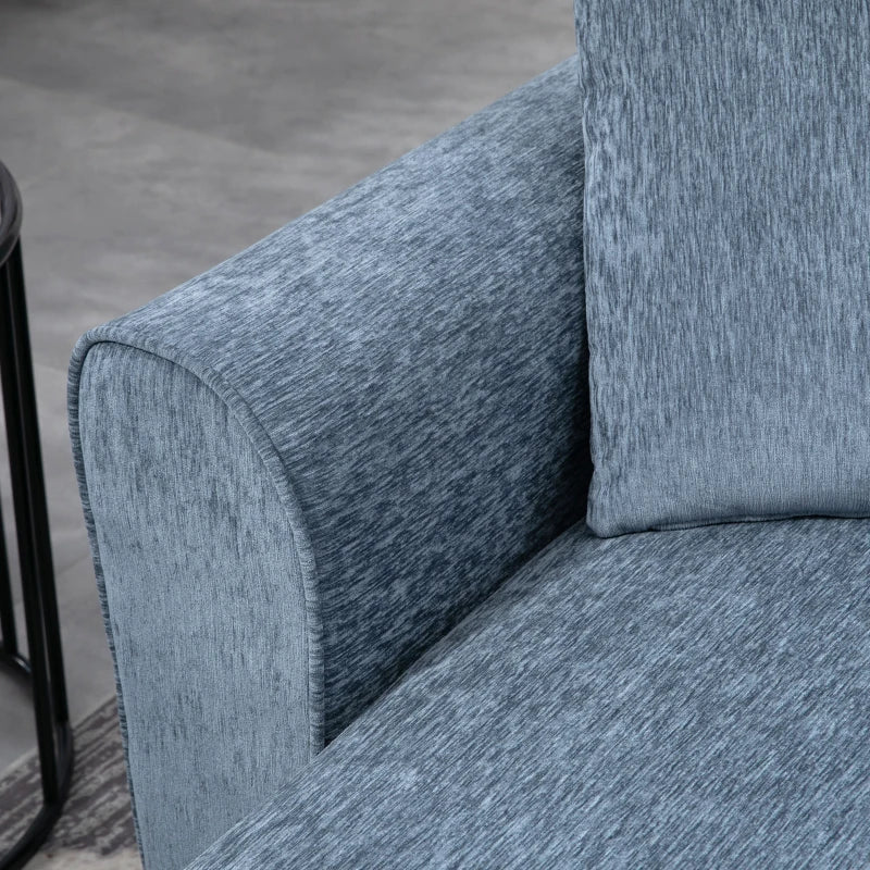 Sofá Chaise Longue Sofá de Canto Sofa Sala de Estar Reversível em Forma de L com 2 Almofadas Carga Máxima 200 kg 230x138x87 cm Cinza Azulado - A minha loja