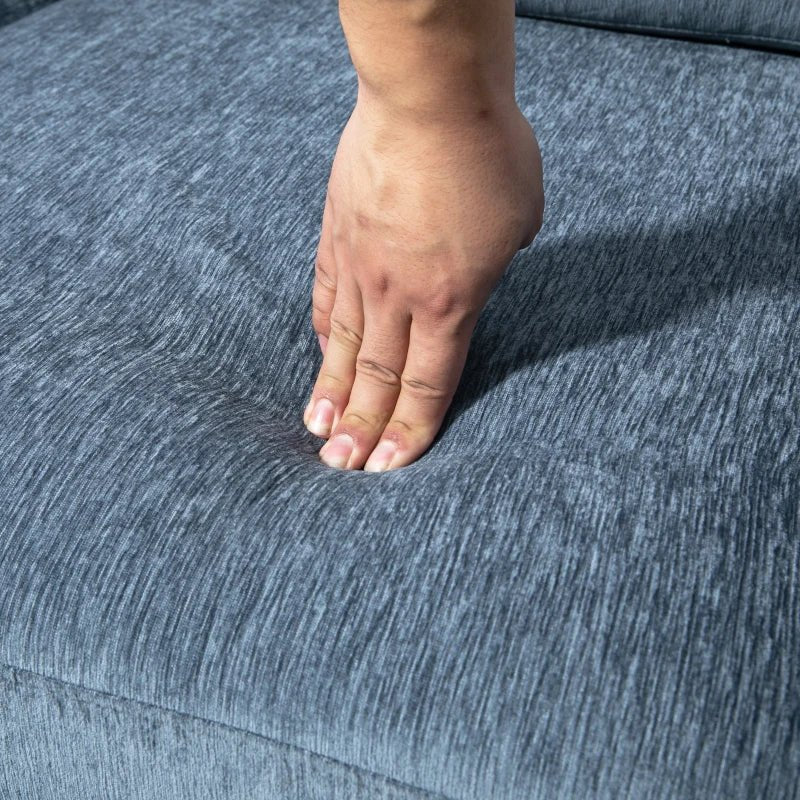 Sofá Chaise Longue Sofá de Canto Sofa Sala de Estar Reversível em Forma de L com 2 Almofadas Carga Máxima 200 kg 230x138x87 cm Cinza Azulado - A minha loja
