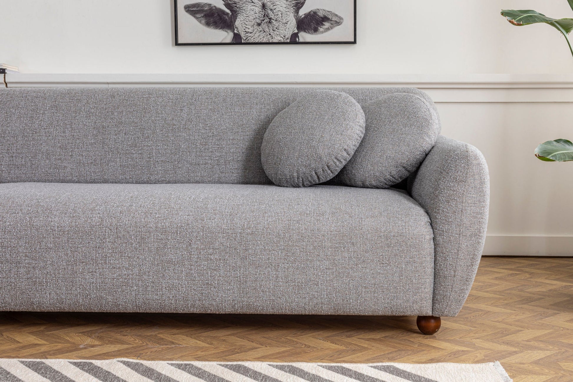 Sofá Chaise Longue "Stockholm" - Cinzento Claro com Pernas em Faia - 273x162x86 cm - Design Escandinavo - A minha loja