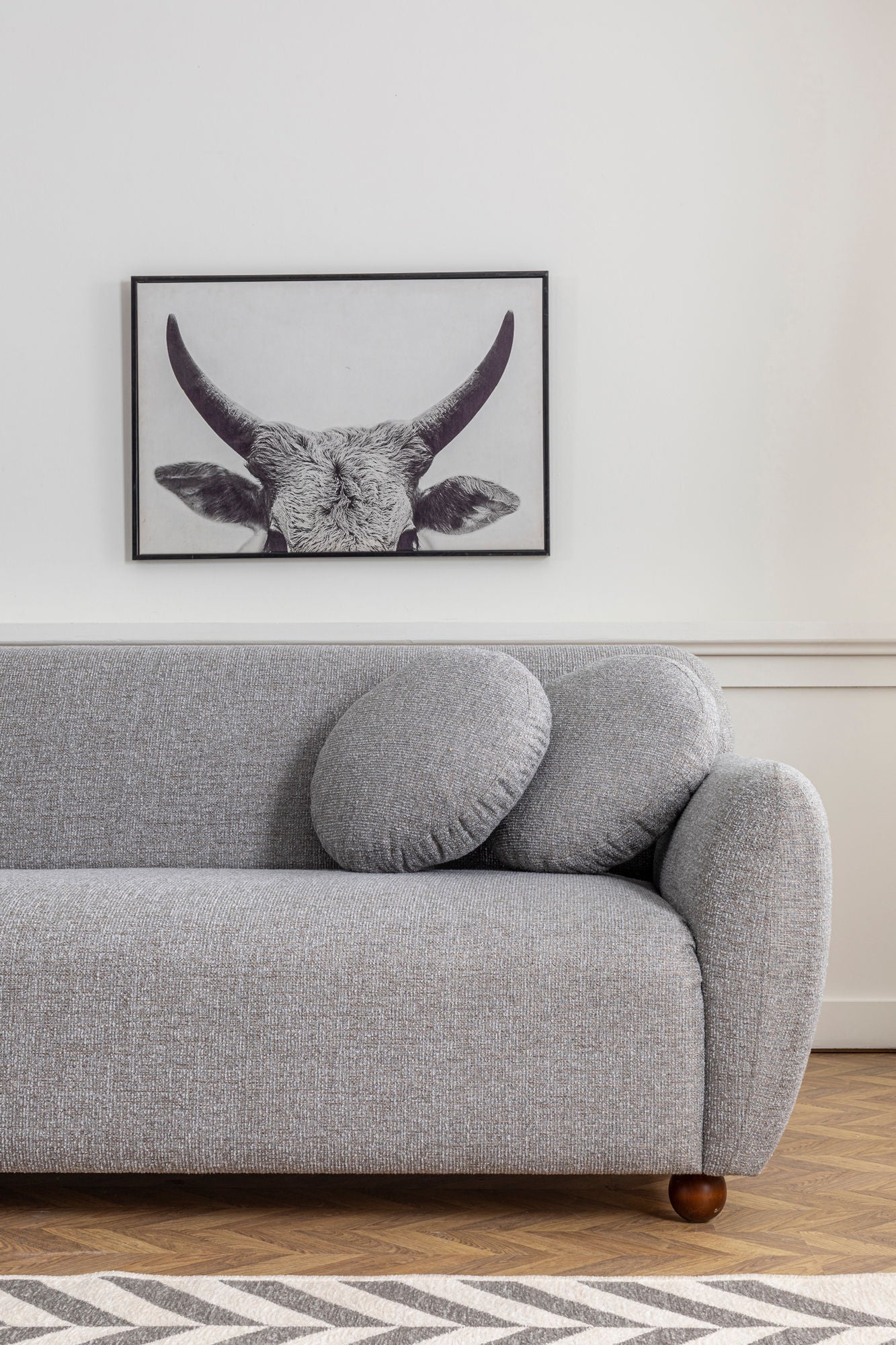 Sofá Chaise Longue "Stockholm" - Cinzento Claro com Pernas em Faia - 273x162x86 cm - Design Escandinavo - A minha loja