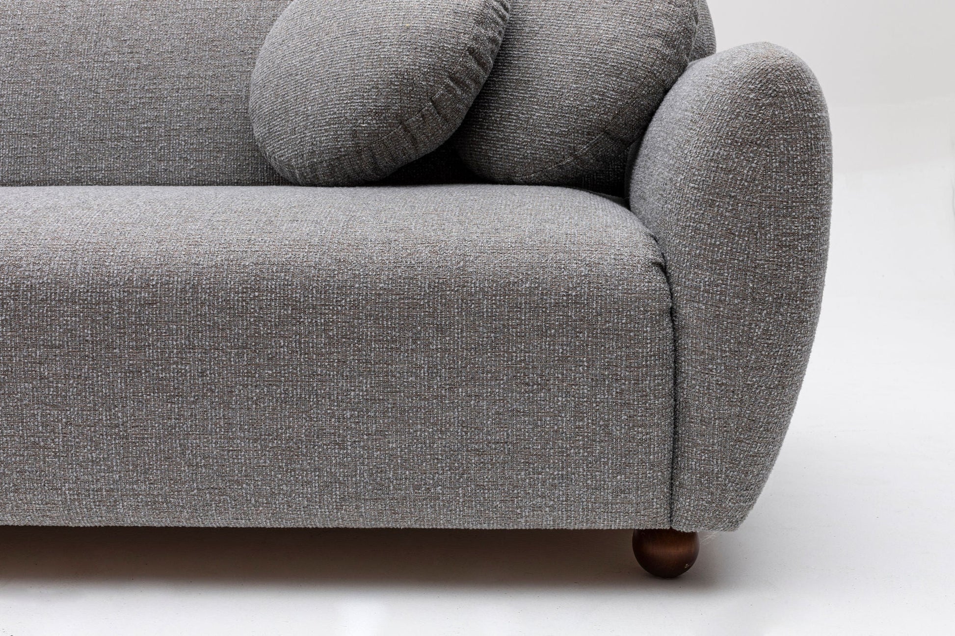 Sofá Chaise Longue "Stockholm" - Cinzento Claro com Pernas em Faia - 273x162x86 cm - Design Escandinavo - A minha loja