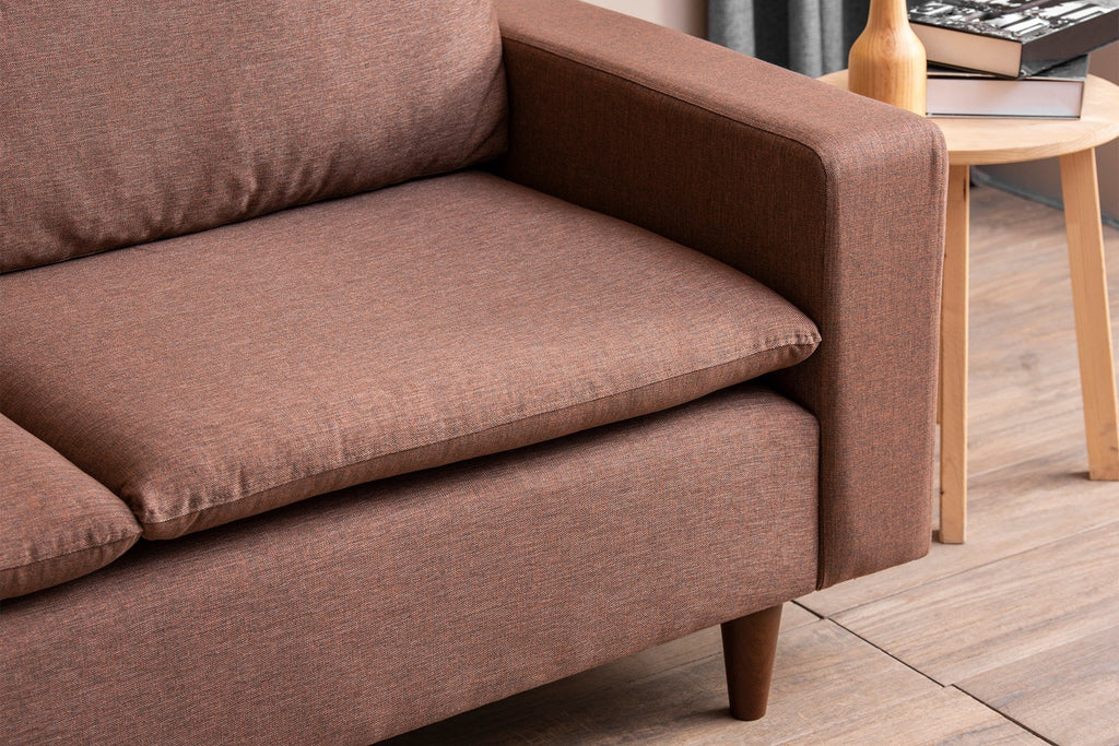 Sofá de 3 Lugares Chaise Longue "Pafu Lungo" - 255x154x46 cm - Castanho Claro - Design Nórdico - A minha loja