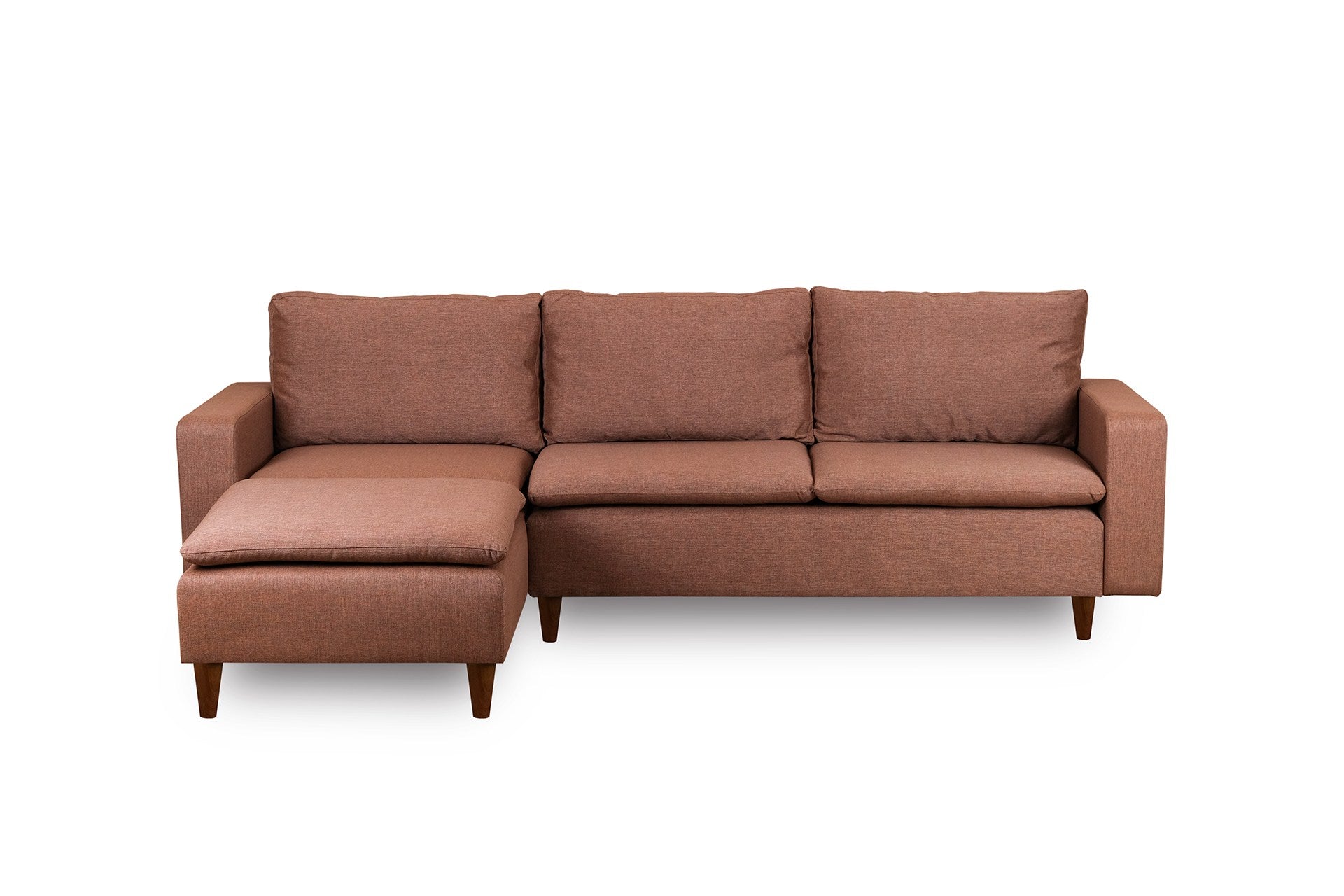 Sofá de 3 Lugares Chaise Longue "Pafu Lungo" - 255x154x46 cm - Castanho Claro - Design Nórdico - A minha loja