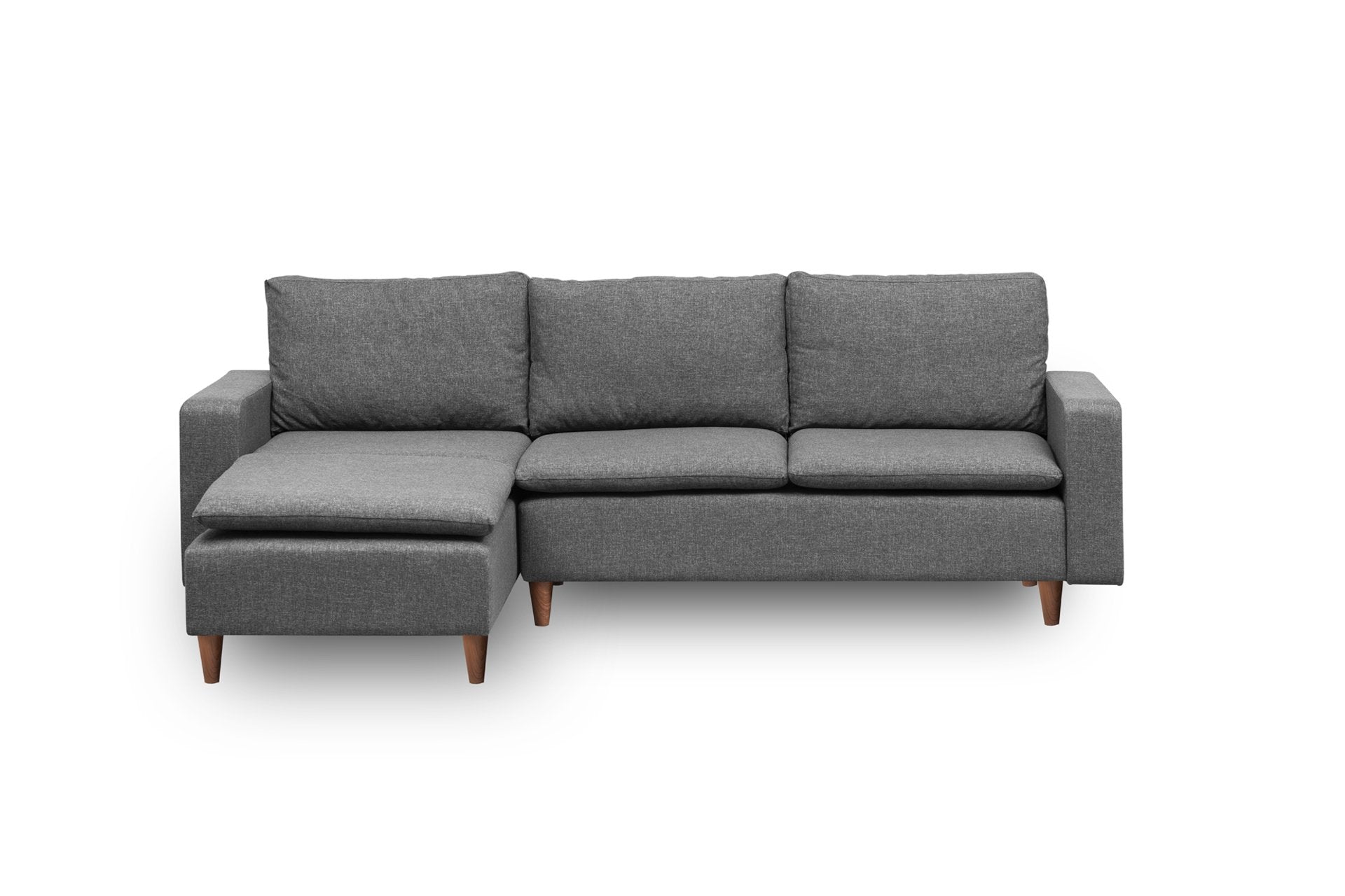Sofá de 3 Lugares Chaise Longue "Pafu Lungo" – Cinzento Escuro - 255x154x46 cm - Design Nórdico - A minha loja