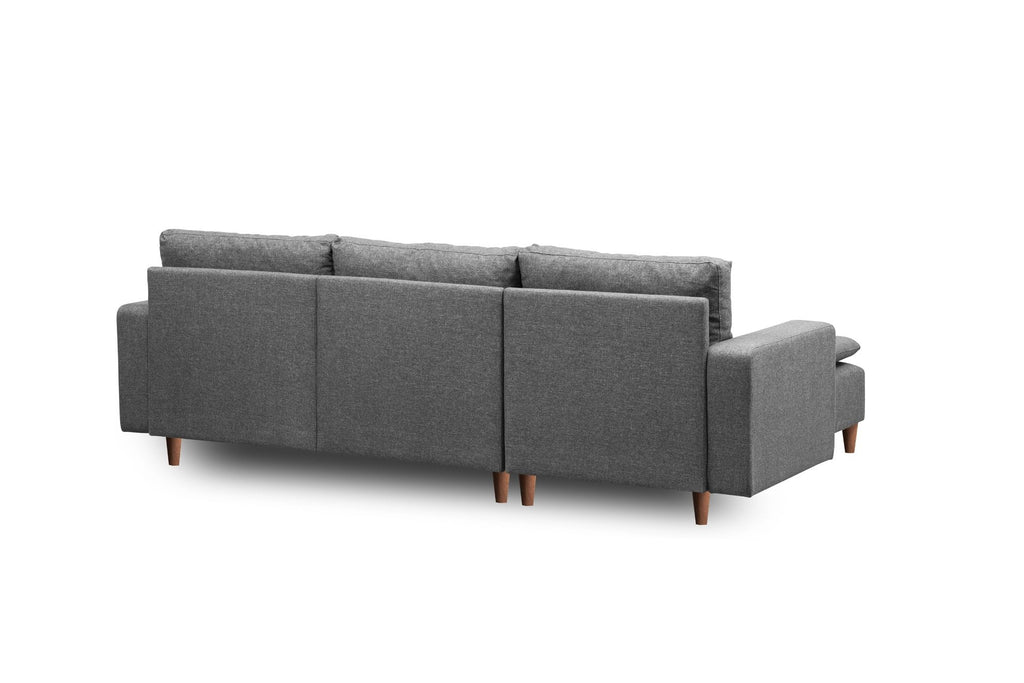 Sofá de 3 Lugares Chaise Longue "Pafu Lungo" – Cinzento Escuro - 255x154x46 cm - Design Nórdico - A minha loja