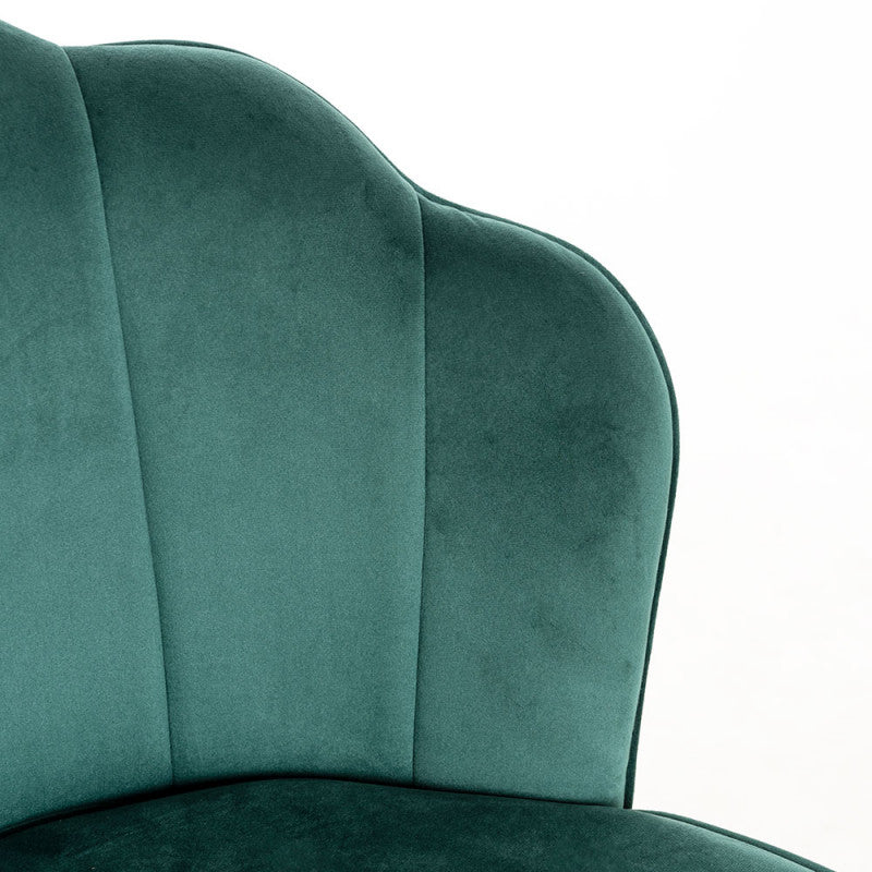 Cadeira Menpu Gold em Veludo - Verde - Design Nórdico
