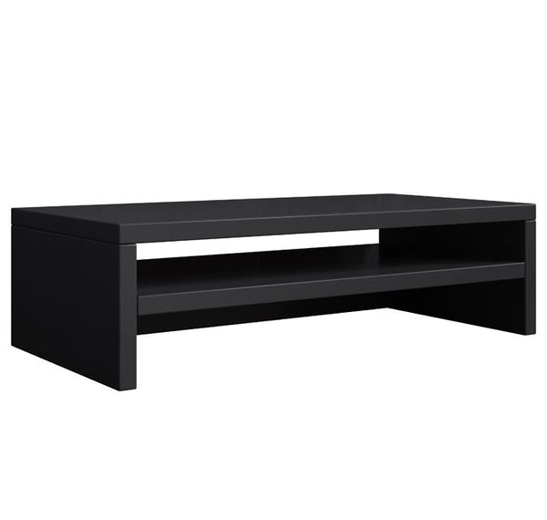 Suporte de Monitor Covas – 46x13 cm – Preto Brilho com 2 Compartimentos – Design Ergonómico