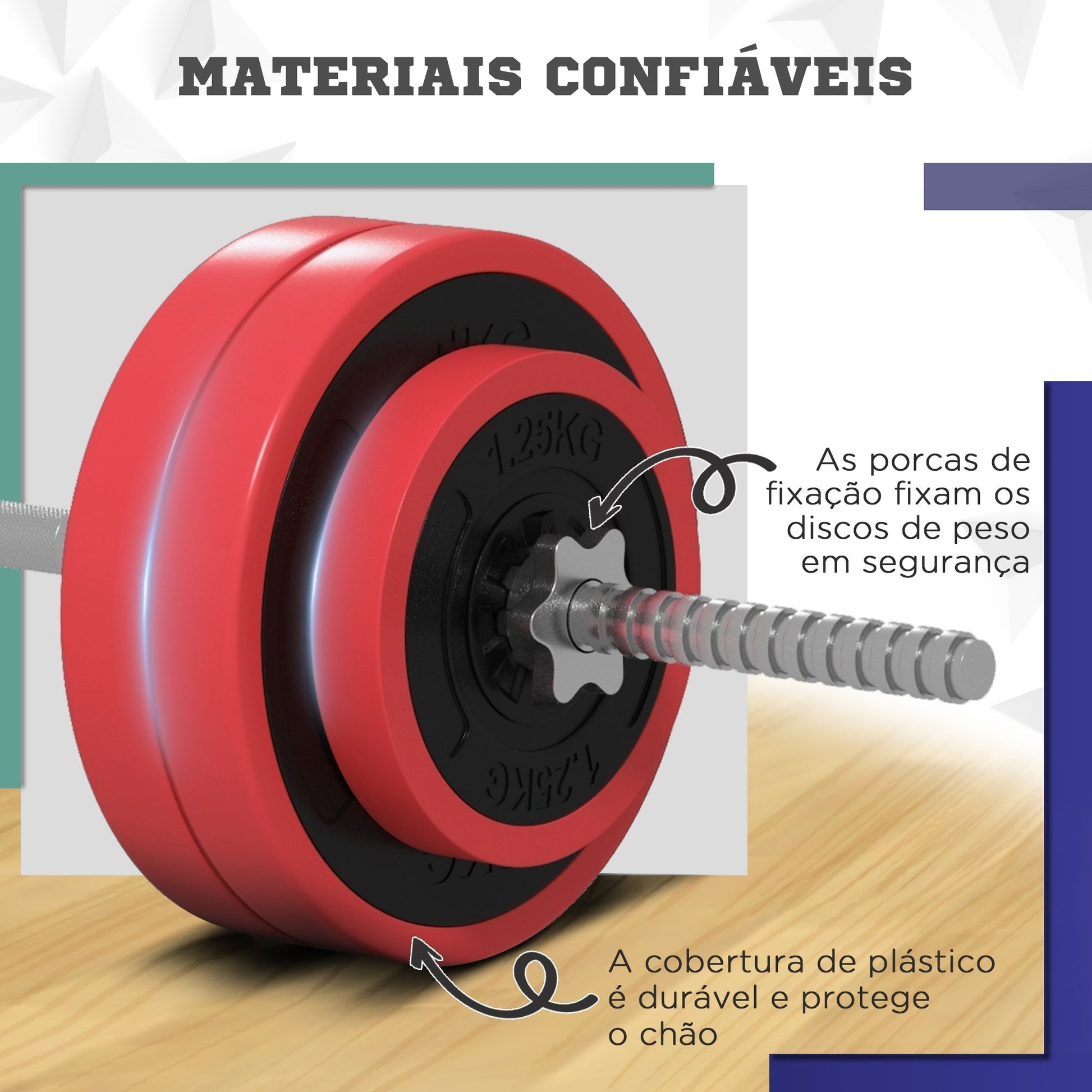 SPORTNOW Conjunto de Barra de Pesos 30 kg com Discos Conjunto de Musculação com 6 Discos e 1 Barra para Treino de Força Levantamento de Pesos em Casa Ginásio Escritório 170x26x26 cm Vermelho - A minha loja