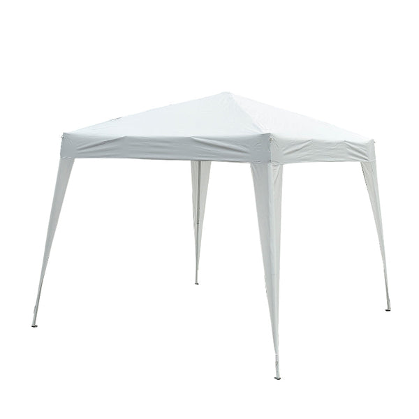 Tenda Dobrável 297x297x250 cm Tenda para Jardim Campismo Festas Eventos Aço e Oxford Branco