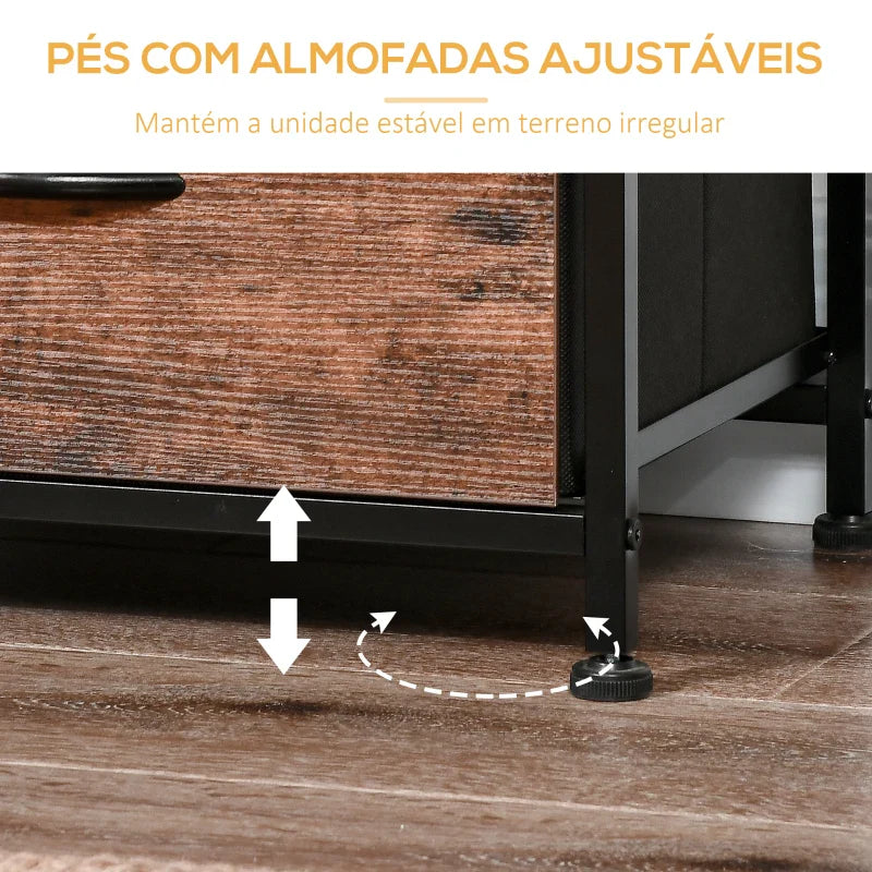 Suporte para Cabides Charriot de Madeira com 4 Prateleiras de Armazenamento e Barra de Pendurar para Dormitório Sala de Estar Entrada Estilo Industrial 101x39x160cm Madeira e Branco