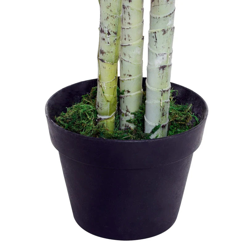 Palmeira Artificial 150cm com Aspecto Realista Planta Artificial Decorativa com Vaso Casa Varanda Jardim Verde