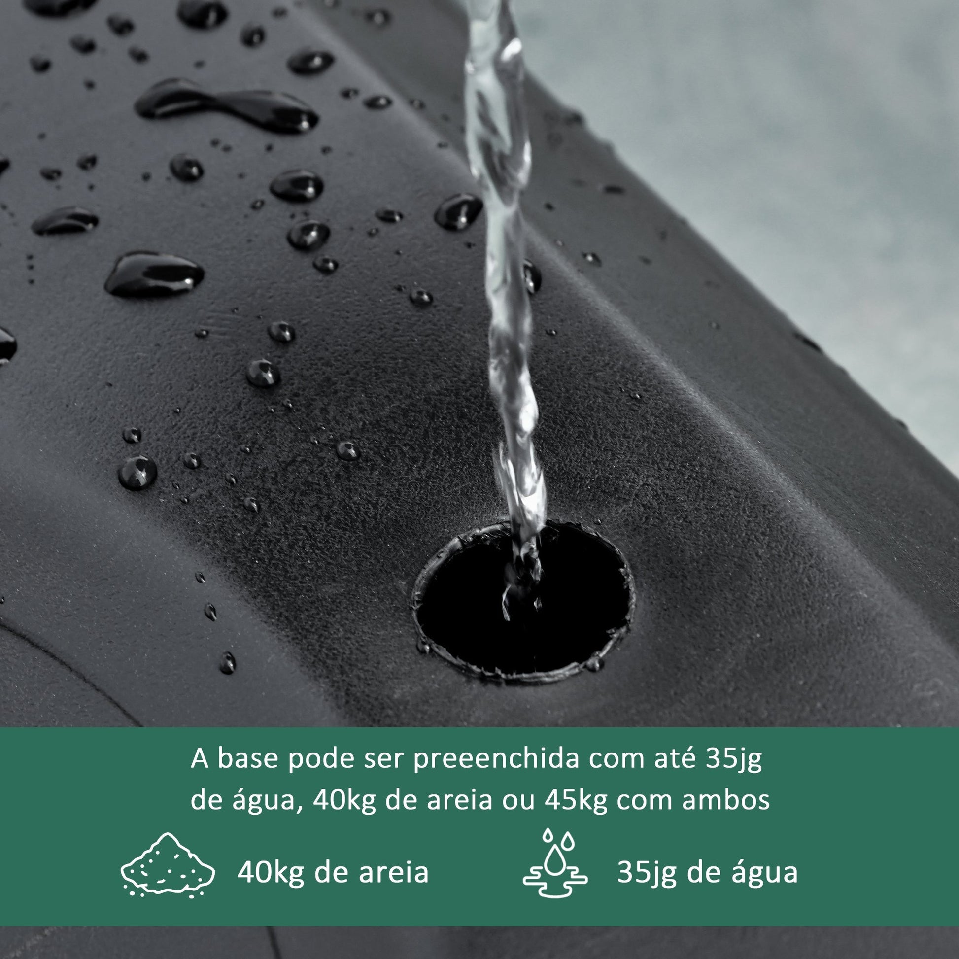 Tabela de Basquetebol para Exterior com Altura Ajustável 206 - 260 cm Cesta de Basquetebol com Rodas e Base Recarregável para Adolescentes e Adultos Preto - A minha loja