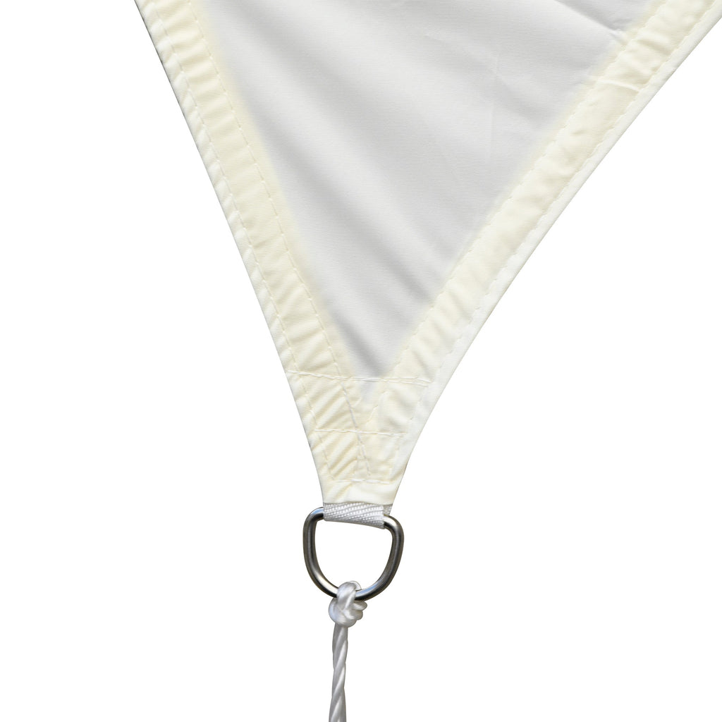 Vela de Sombra Quadrado 3x3 m Toldo Vela de Poliéster com Proteção UV Aneis em Forma de D e Cordas para Jardim Pátio Piscina Creme