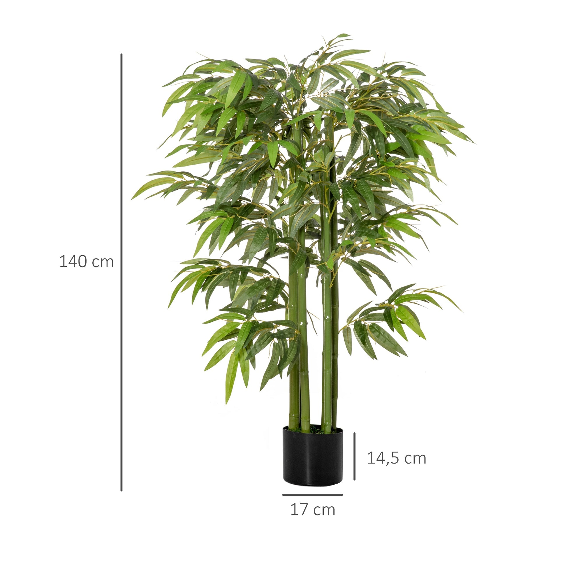 Bambú Artificial 140cm com Vaso Planta Artificial para Interior e Exterior Decoração de Casa Escritório Verde