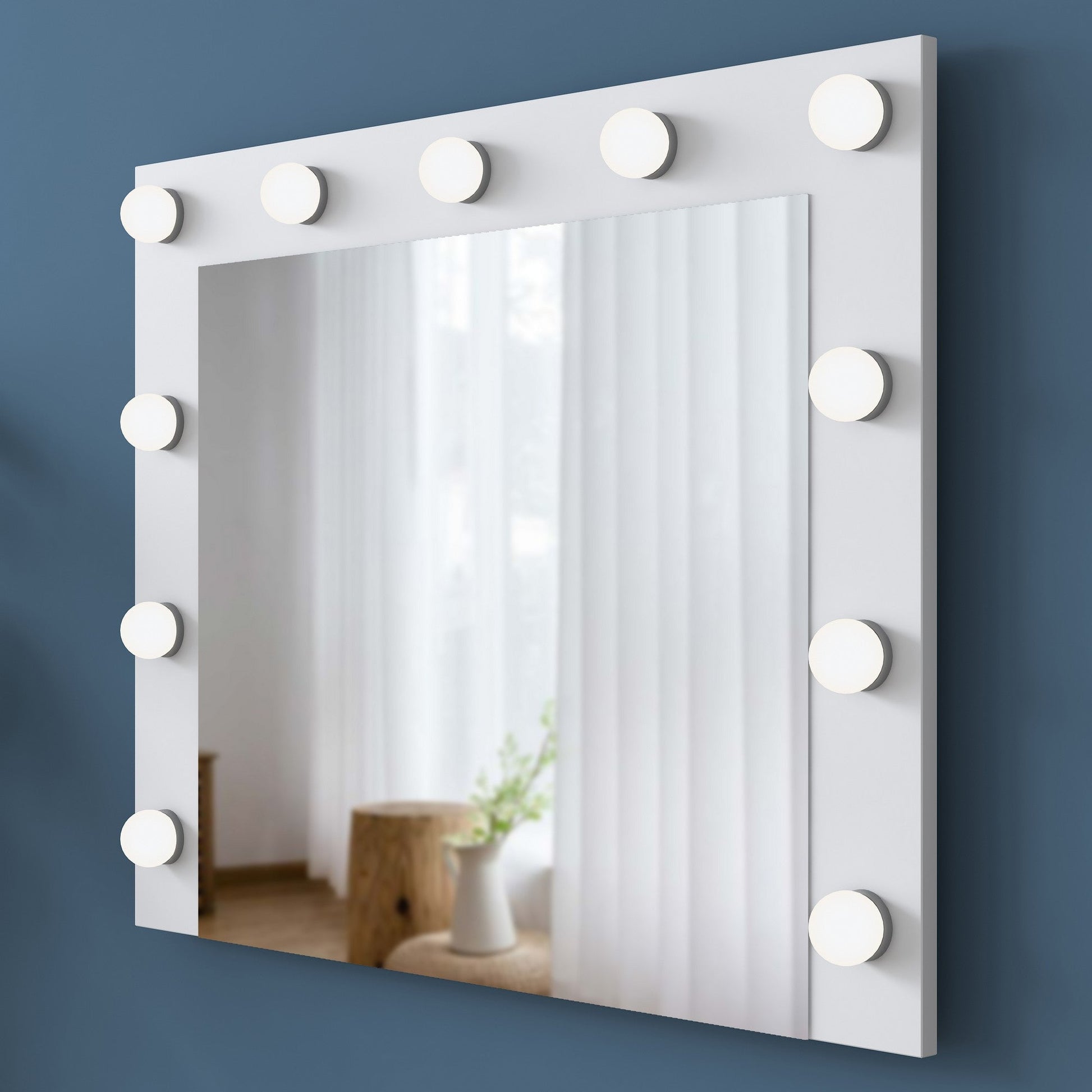 Toucador "Brillante" com Espelho e Luzes - 120 x 79,8 x 44,5 cm - Branco - Design Moderno - A minha loja