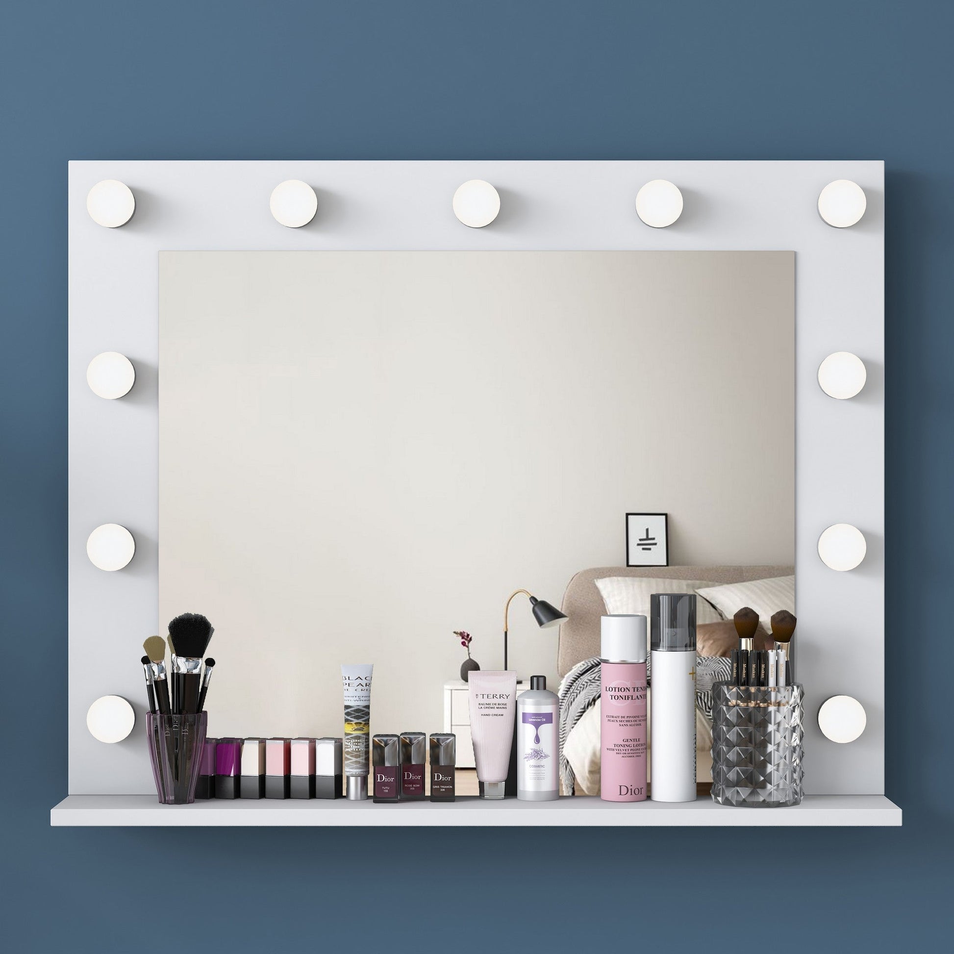 Toucador "Brillante" com Espelho e Luzes - 120 x 79,8 x 44,5 cm - Branco - Design Moderno - A minha loja