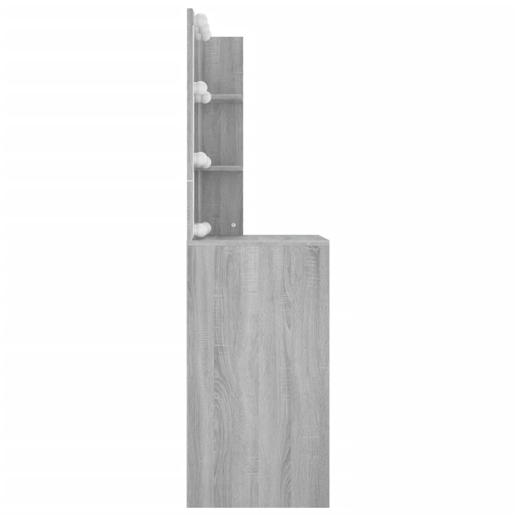 Toucador com LEDs 60x40x140 cm sonoma cinza - A minha loja