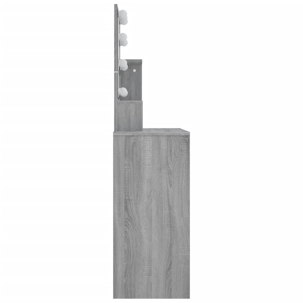 Toucador com LEDs 86,5x35x136 cm sonoma cinza - A minha loja