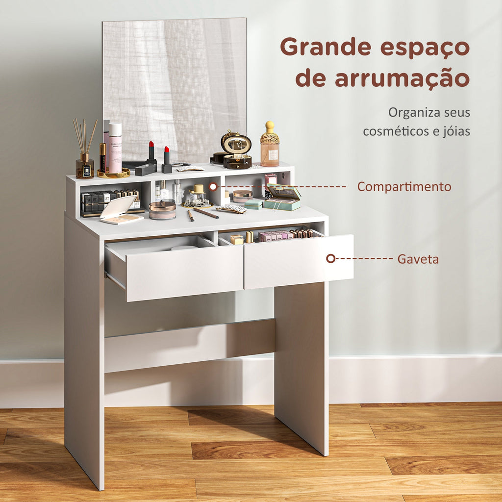Toucador de Maquilhagem "Astrid" – 75x38x135 cm – Branco - A minha loja
