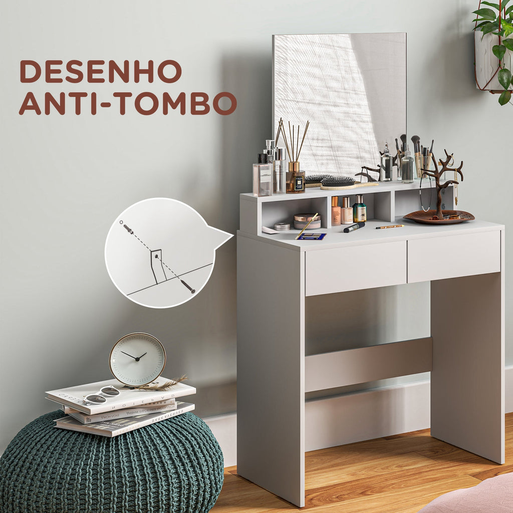 Toucador de Maquilhagem "Astrid" – 75x38x135 cm – Branco - A minha loja