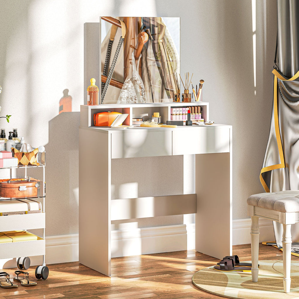 Toucador de Maquilhagem "Astrid" – 75x38x135 cm – Branco - A minha loja