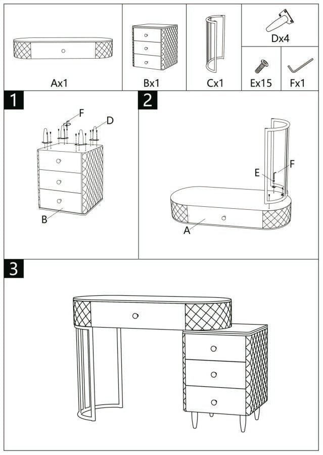 Toucador Sharon Cinza com Puff - Estrutura Metálica Prateada - 120 cm x 40 cm x 75 cm (Puff Ø 36 cm x 39 cm) - A minha loja