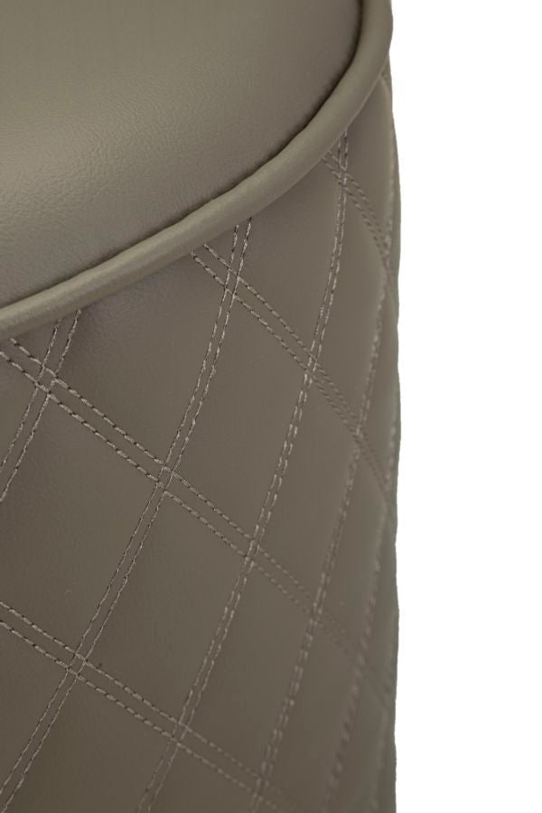Toucador Sharon Cinza com Puff - Estrutura Metálica Prateada - 120 cm x 40 cm x 75 cm (Puff Ø 36 cm x 39 cm) - A minha loja