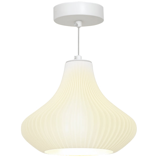 Candeeiro Suspenso Moderno Candeeiro de Teto com Ecrã de Impressão 3D Iluminação para Sala de Jantar Cozinha Sala de Estar Bar Restaurante Ø22x18 cm Branco