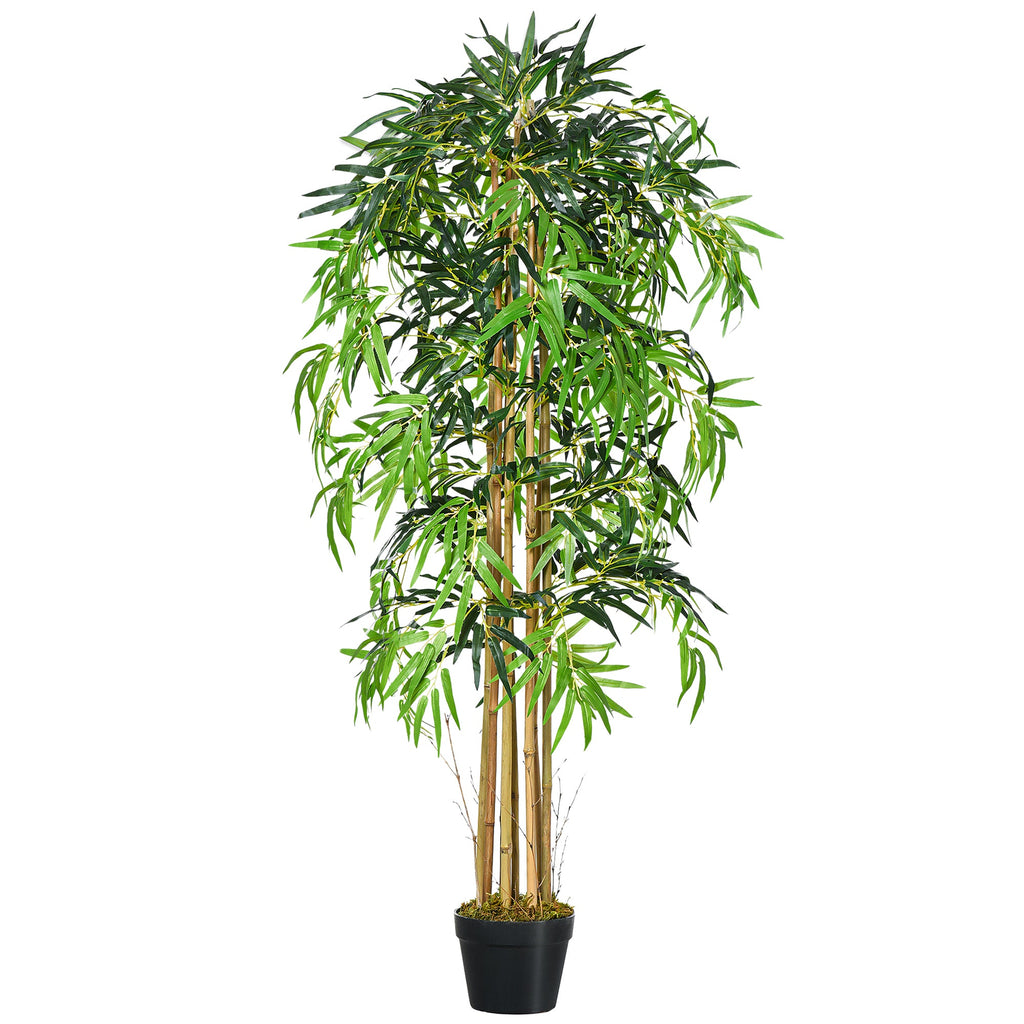 Bambu Artificial 150cm com Vaso Decorativo Planta Sintética Realística Ø18x150 cm Verde