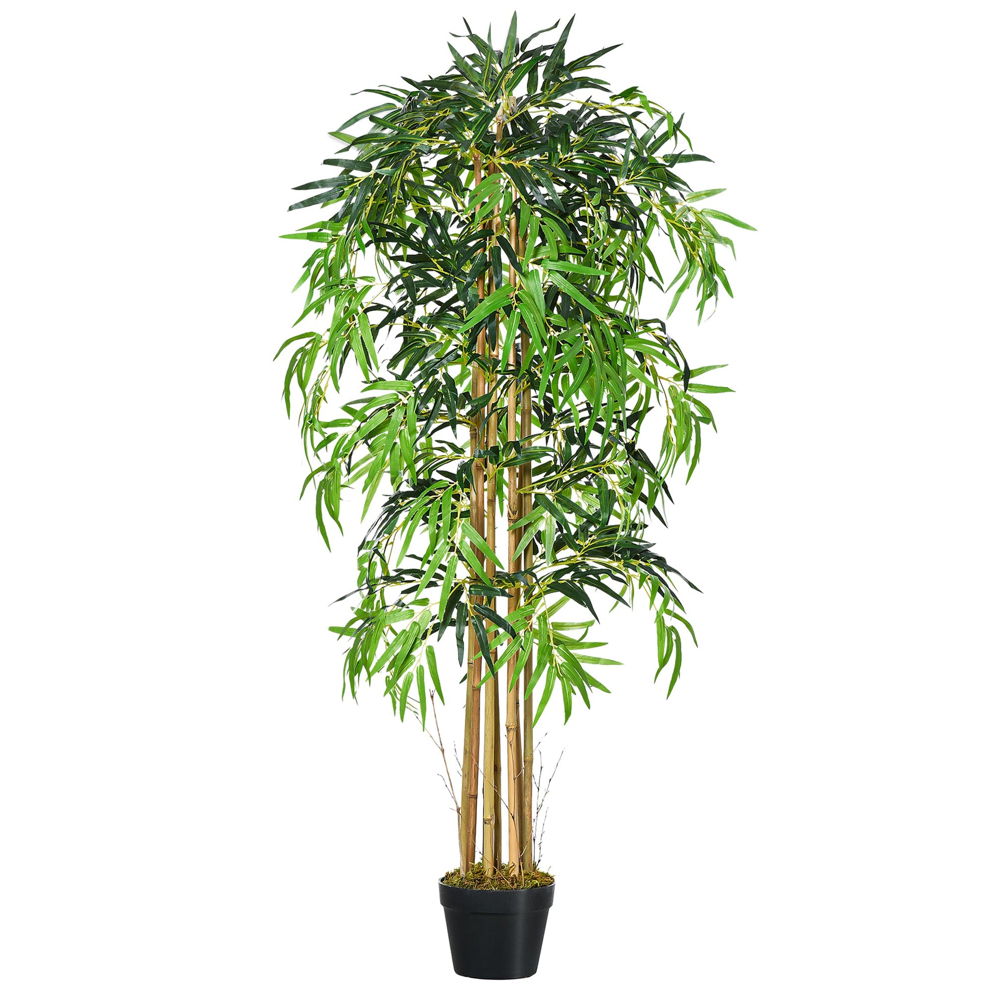 Bambu Artificial 150cm com Vaso Decorativo Planta Sintética Realística Ø18x150 cm Verde