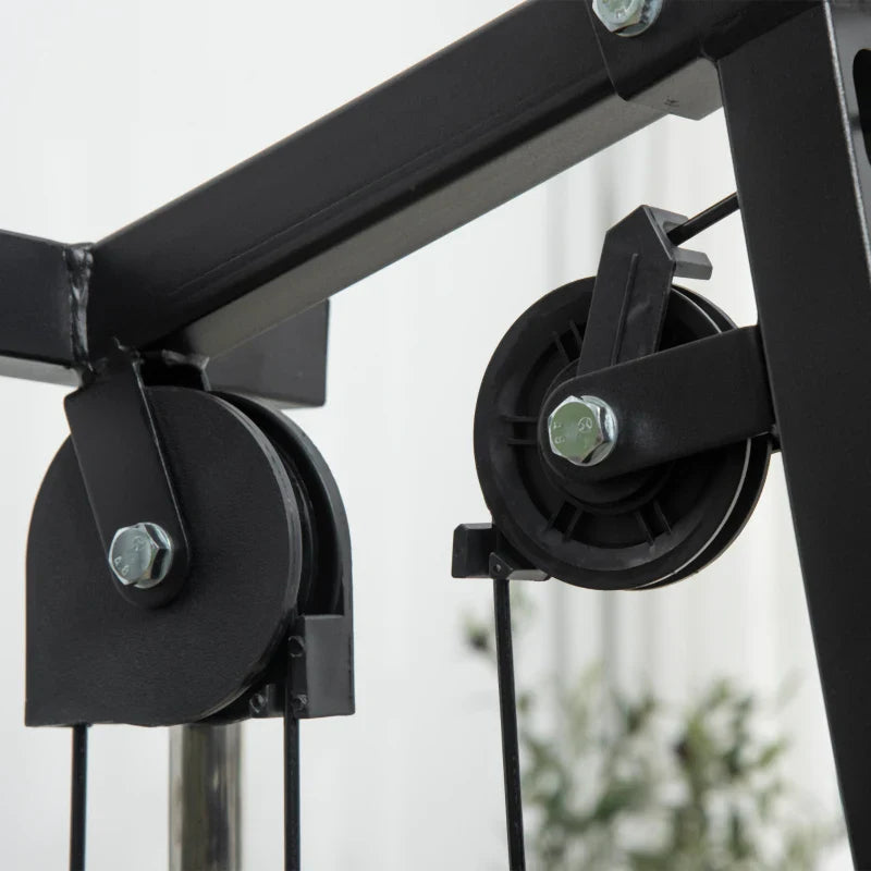 Multi-Estação Máquina de Musculação com Estribo para Pernas Placas de Pesos de 45kg Carga Máxima 110kg Treinamento Fitness em Casa Ginásio 135x103x200 cm Preto