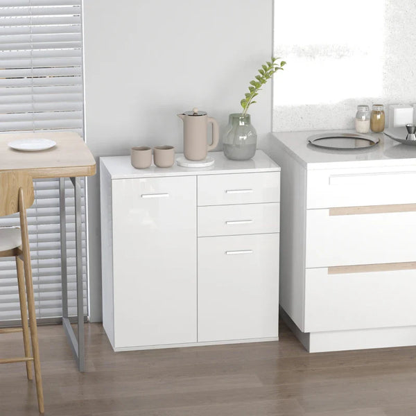 Armário Gabinete Consola Aparador Organizador de Armazenamento Multiuso para Sala de Estar com Portas e Gavetas 71x35x76cm