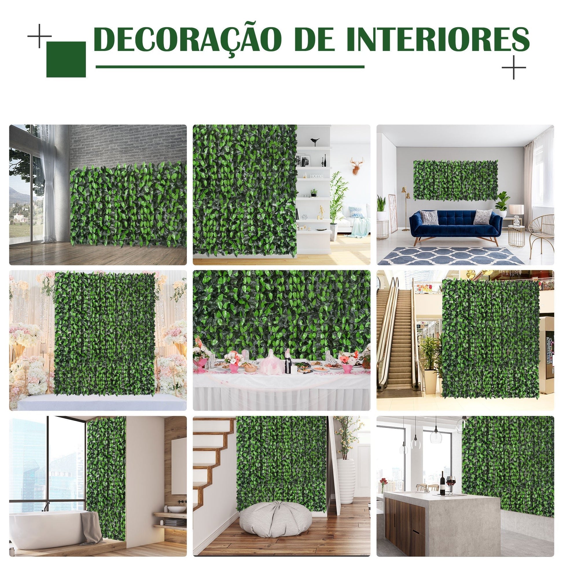 Vedação Artificial em Rolo – 300x100 cm – Privacidade e Decoração – Verde - A minha loja