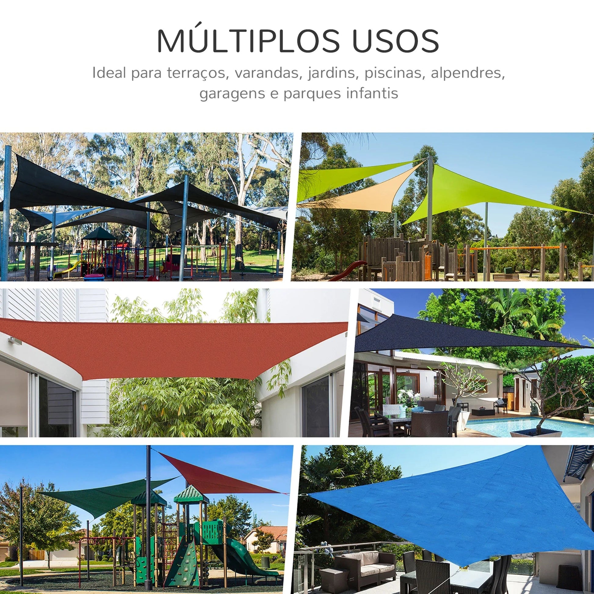 Vela/Toldo de Sombra Retangular 4x6 m em Poliéster – Proteção UV e Instalação Fácil com Anéis e Cordas, Cor Creme - A minha loja