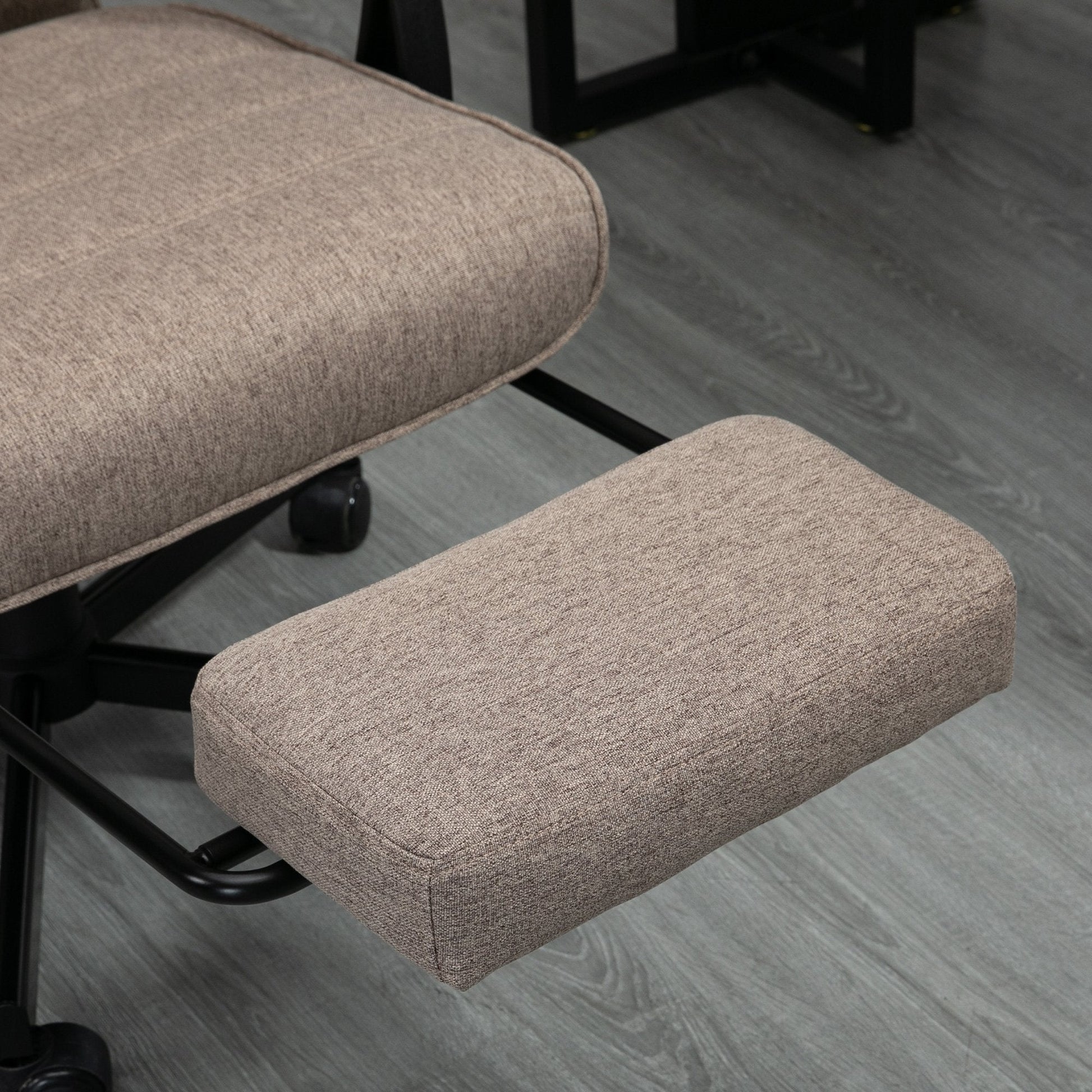 Vinsetto Cadeira de Escritório Giratória Cadeira de Escritório Reclinável com Altura Ajustável Apoio para os Braços Apoio para os Pés Retrátil para Sala de Estar Escritório Estúdio Carga 20kg 68x67x106 - 114cm Marrom - A minha loja