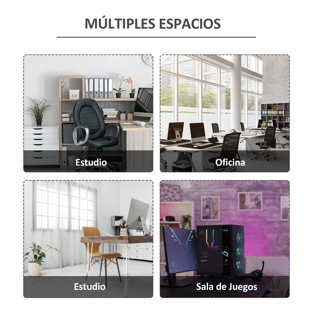 Vinsetto Secretária de Canto Mesa de Computador em Forma de L com Estrutura de Aço 142x142x76cm Natural e Branco - A minha loja