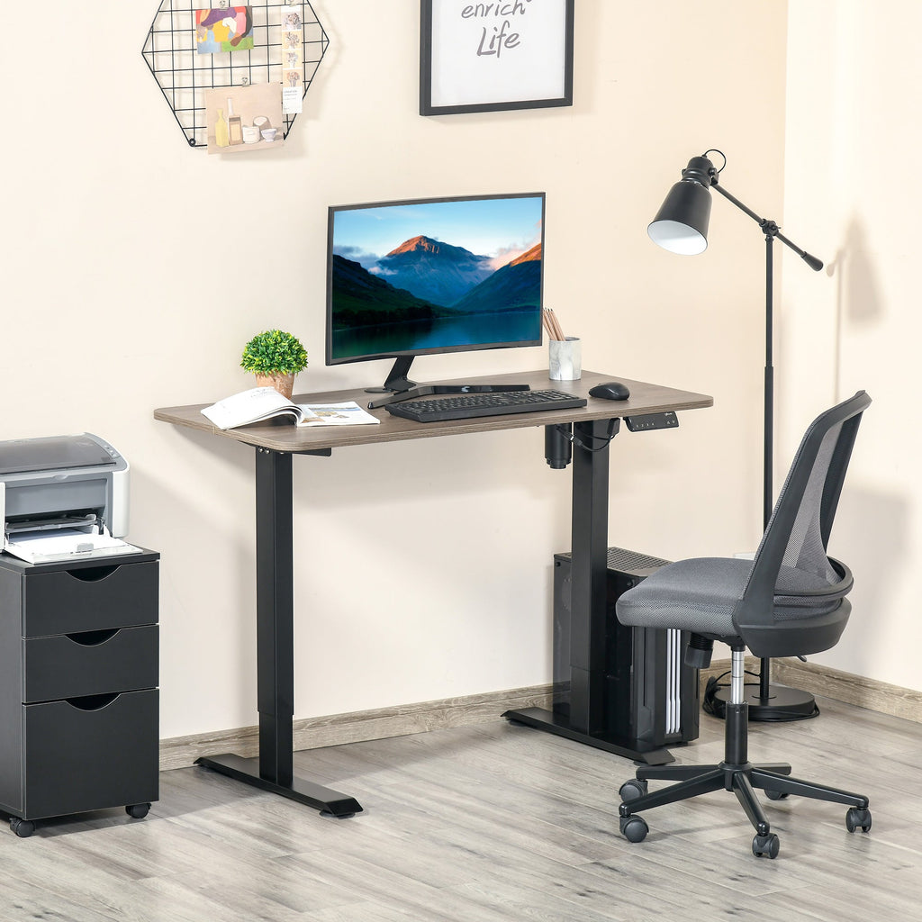 Vinsetto Secretária elétrica de pé Mesa ajustável em altura para escritório com 4 teclas de memória automática inteligente 120x60x72 - 116 cm moldura preto - A minha loja