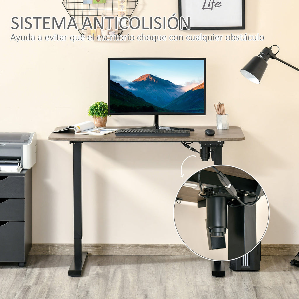 Vinsetto Secretária elétrica de pé Mesa ajustável em altura para escritório com 4 teclas de memória automática inteligente 120x60x72 - 116 cm moldura preto - A minha loja