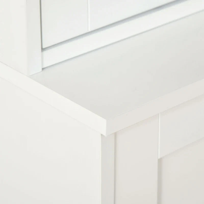 Vitrine para Sala de Estar Estante de Livros com 4 Portas e Prateleiras Superiores com Altura Ajustável Estilo Moderno Multiúso para Cozinha Escritório Dormitório 76x40x178,5 Branco