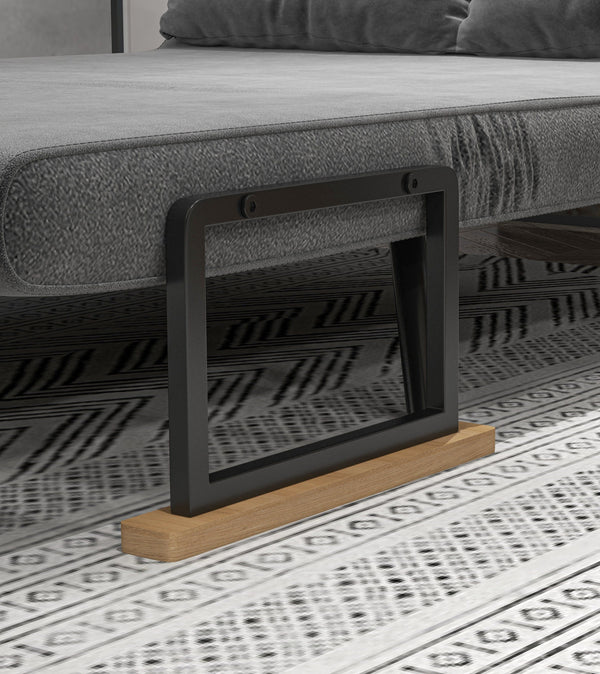 Sofá Cama Sofá Convertível em Cama de 2 Lugares Dobrável com Encosto Ajustável em 5 Níveis e 2 Almofadas Acolchoadas para Escritório Dormitório Sala de Estar 102x73x81 cm Cinza