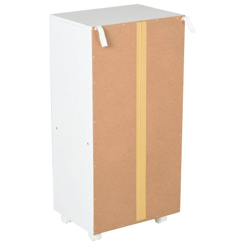 Móveis auxiliares para escritório Estudo Grande espaço de armazenamento com 3 gavetas 4 prateleiras abertas 4 rodas 40x30x83 cm Branco